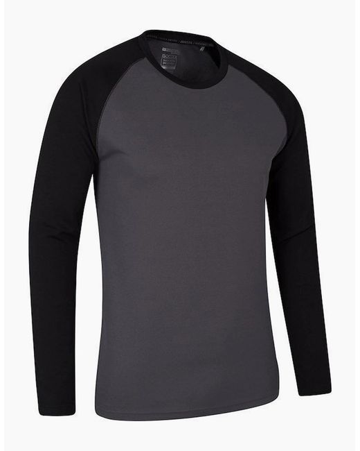 Mountain Warehouse Black Endurance Long-Sleeved T-Shirt for men