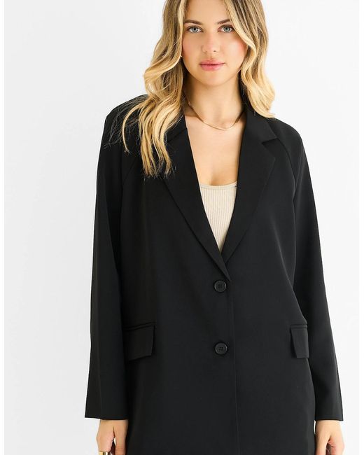 Gini London Blue Tailoring Oversized Draped Blazer