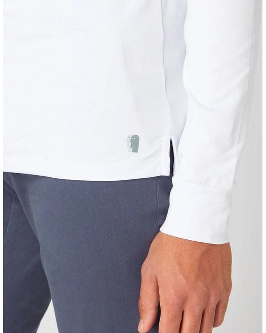 Remus Uomo White Tapered Fit Cotton-Stretch Long Sleeve T-Shirt for men