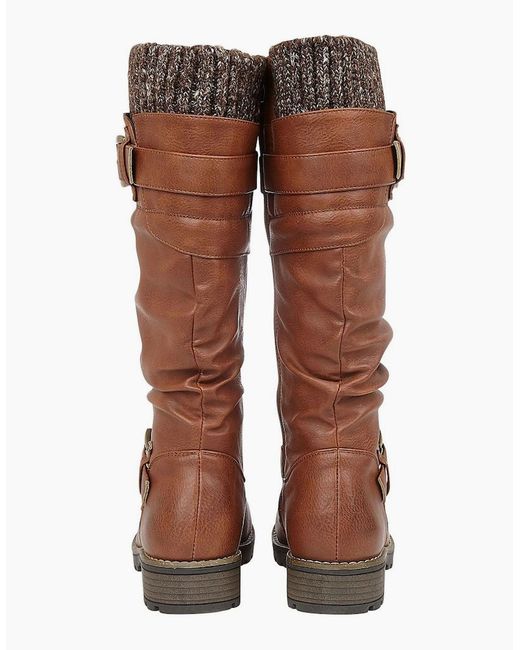 Lotus White Juniper Knee High Slouch Boots