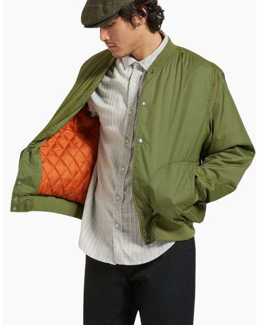 Brixton Green Dillinger Flight Cypress Bomber Jacket for men