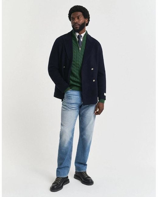 Gant Green Cable Half Zip Fleece for men