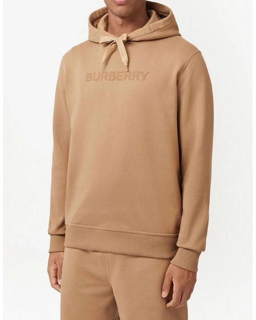 Burberry Natural Ansdell Logo Hooded Sweatshirt for men