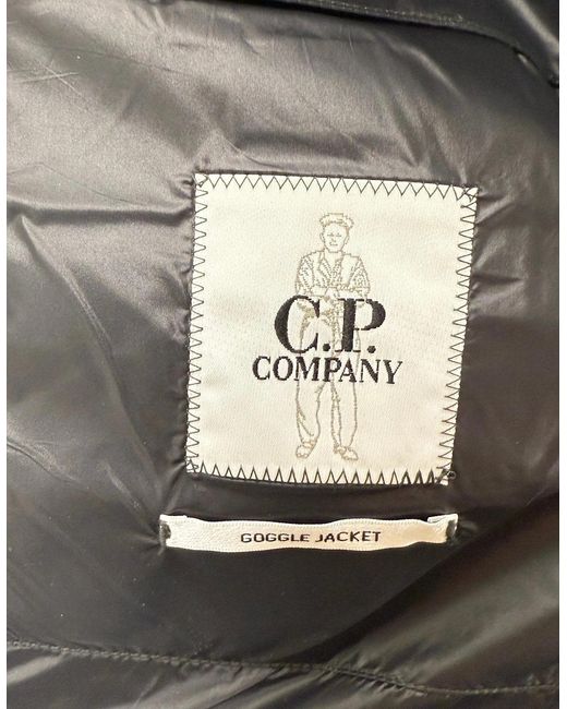 C P Company Black D.D. Padded Goggle Down Jacket for men