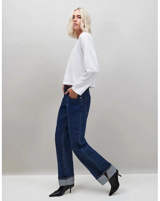 Ro&zo Blue Denim Turn Up Hem Jeans