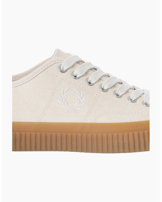 Fred Perry White Hughes Low Canvas Ecru Trainers for men