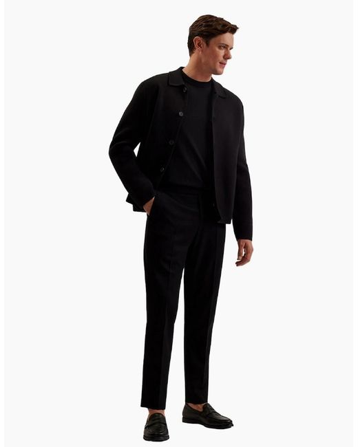 Ted Baker Black Freder Heavy Knitted Cardigan Jacket for men