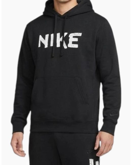 Nike Black Tracksuit Dq2349 Club Graphic Long Sleeve Sets for men