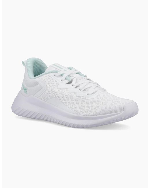 Reebok White Fluxlite Ii Textile Ftwr/Glitch Aqua Trainers