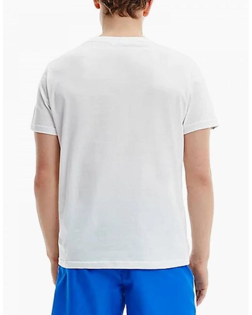 Calvin Klein White Logo Tape Swimwear Beach T-Shirt for men
