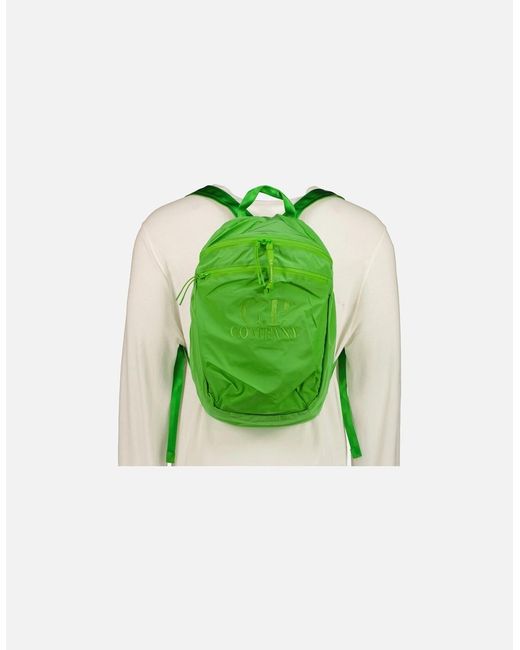 C P Company Green Chrome-R Logo Backpack for men