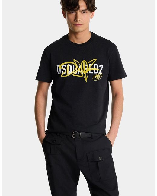 DSquared² Black Cool Fit Branded T Shirt for men