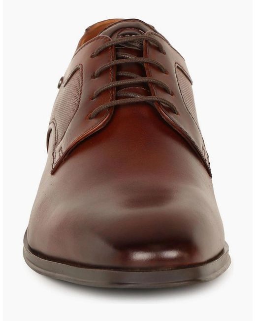 Base London Brown Dome Classic Leather Shoes for men