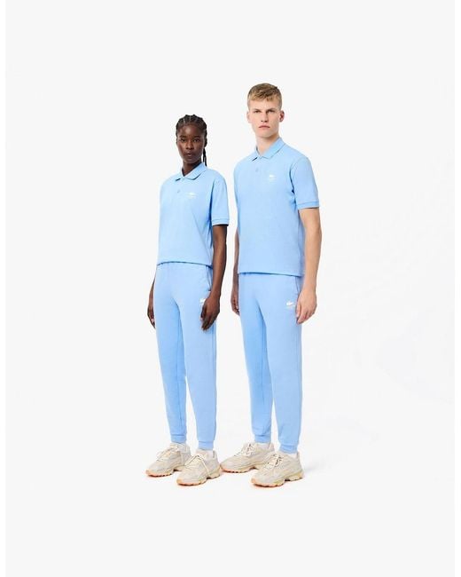 Lacoste Blue Solid Patterned Elasticated Cuff Joggers for men
