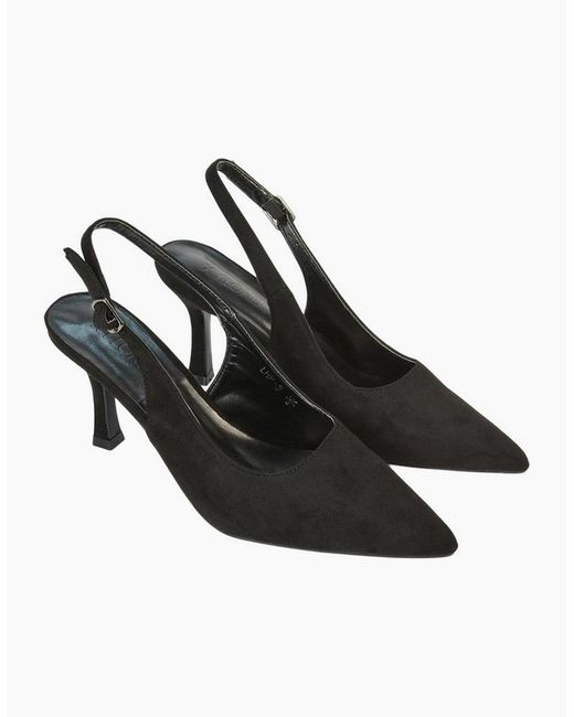 XY London Black Ladies Valerie Sling Back High Stiletto Heel Court Shoes