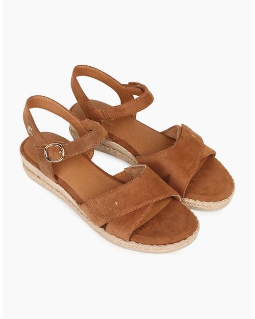 Softline Brown California Low Wedge Sandals