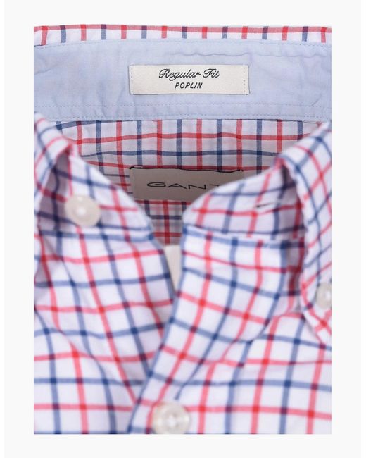 Gant Purple Classic Poplin Long Sleeved Shirt Rose for men