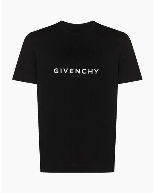 Givenchy Black Reverse Logo Print T-Shirt for men