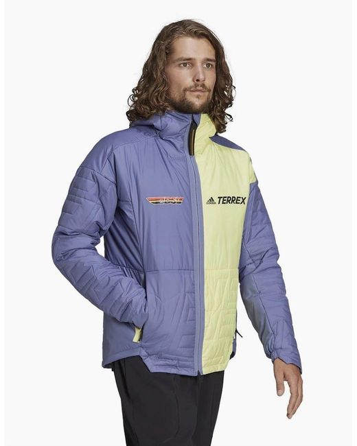 Adidas Blue Myshelter Primaloft Hooded Padded Jacket Me for men
