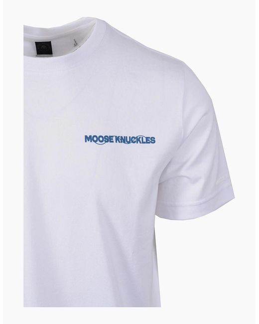 Moose Knuckles White Mindfold T-Shirt for men