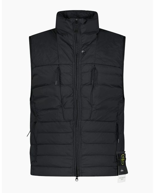 Stone Island Black Seamless Tunnel Padded Gilet for men