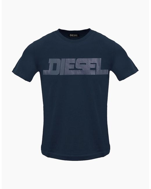 DIESEL Blue Monotone Logo Total Eclipse T-Shirt for men