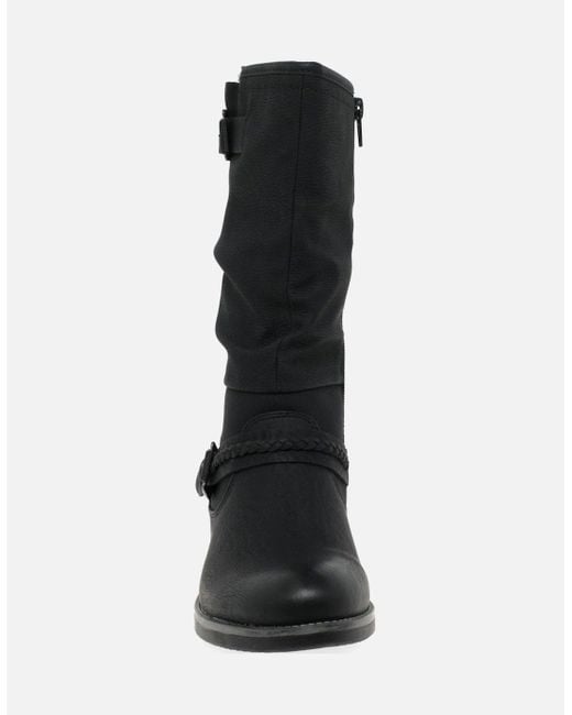 Rieker Black Estella Calf Length Slouch Boots