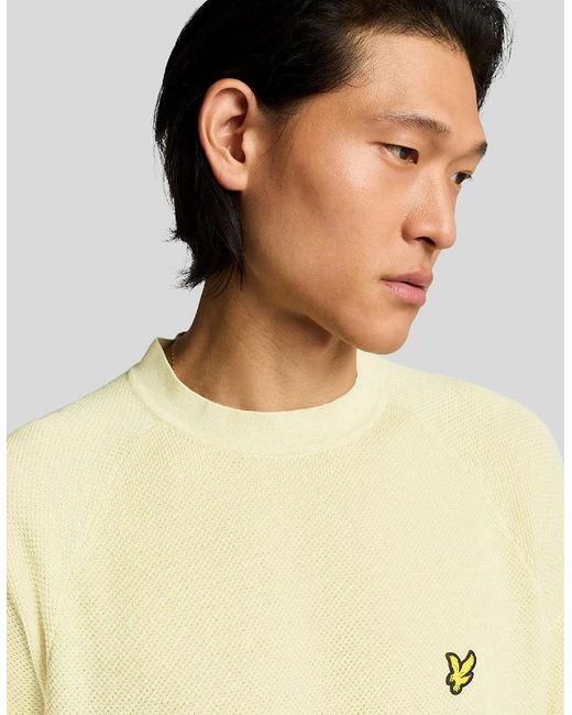 Lyle & Scott Natural Linen Blend Knitted T-Shirt for men