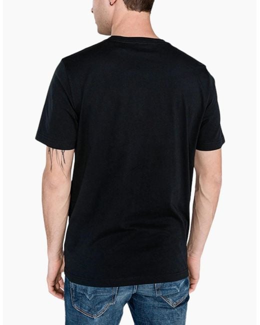 DIESEL Black T Just Y4 T Shirts Crew Neck Short Sleeve Cotton Tee for men
