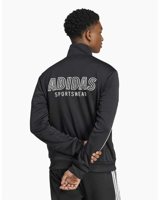 Adidas Black Tiro High Neck Long Sleeve Athletic Top for men