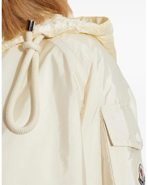 Moncler White Hooded Overshirt Cream