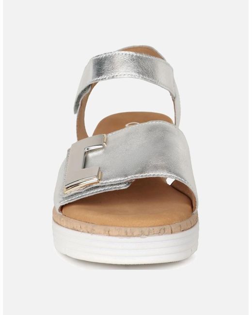 Gabor White Shout Wedge Heel Sandals