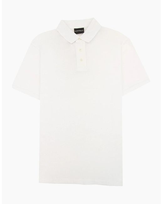 Emporio Armani White Mercerised Piqu for men