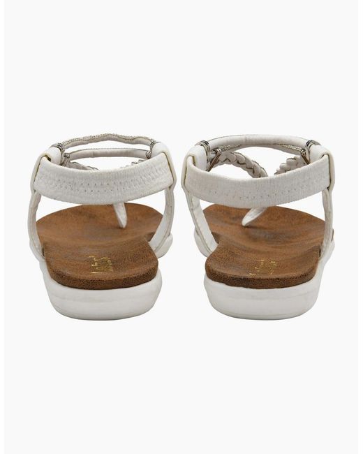 Lotus White Sol Toe Post Sandals