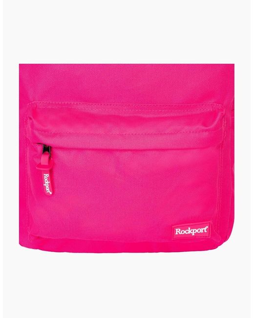 Rockport Pink Solid Patterned Med Backpack With Logo