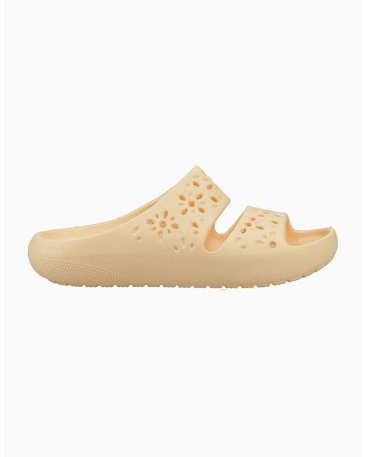 CROCSTM White Classic Floral Cut Out Sandals