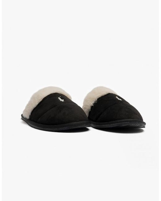 Polo Ralph Lauren Black Kelcie Mule Slippers