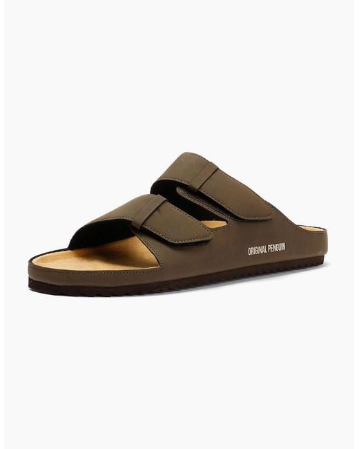 Original Penguin Brown Penguin Panache Sandals for men