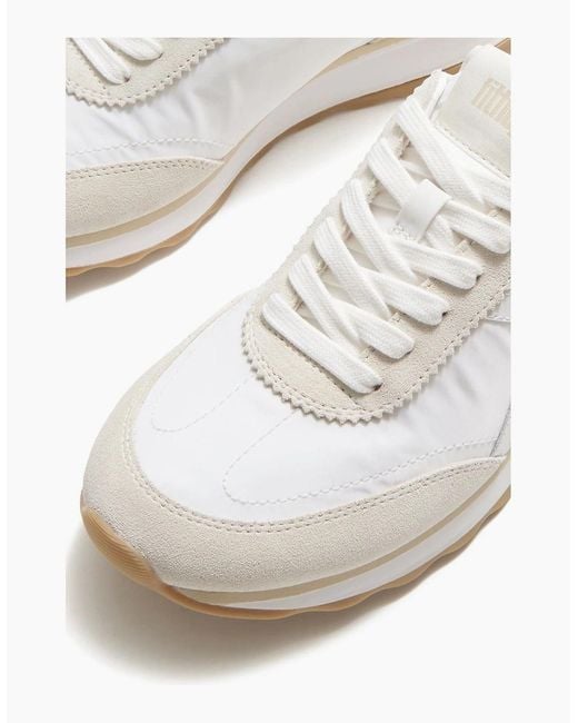 Fitflop White Retro-Q Ff Nylon Urban Mix Trainers