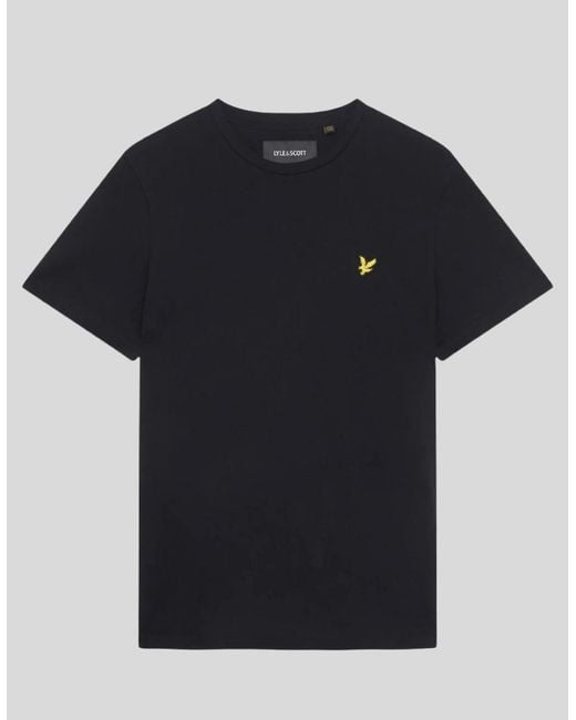 Lyle & Scott Black Cotton Crew Neck T-Shirt for men