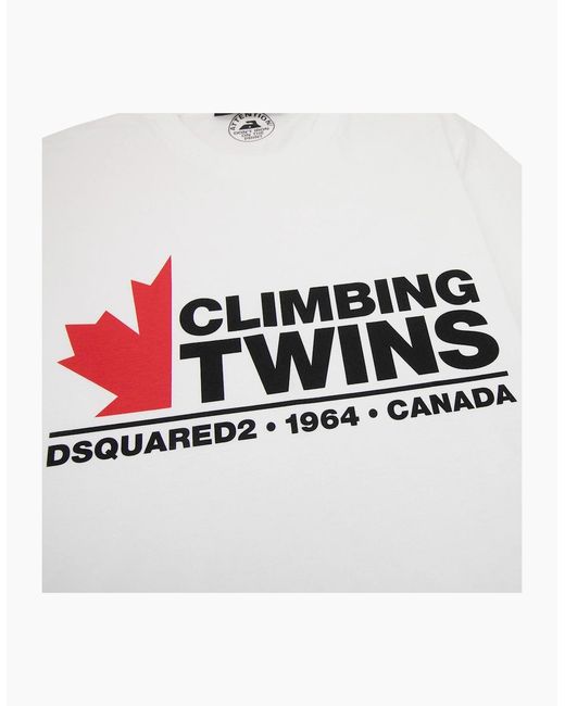 DSquared² White Climbing Twins T-Shirt for men