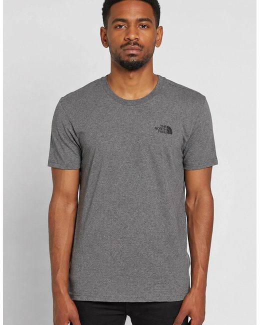 The North Face Gray Simple Dome Short Sleeve T-Shirt for men