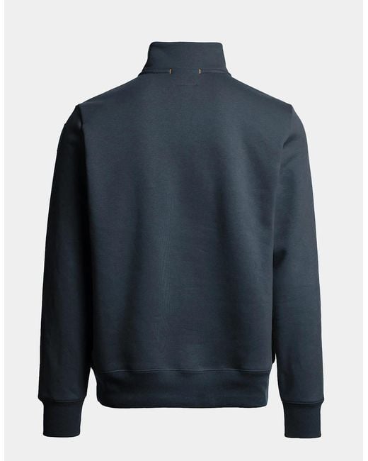 Parajumpers Blue Broad Peak Quarter Zip Sweatshirt for men
