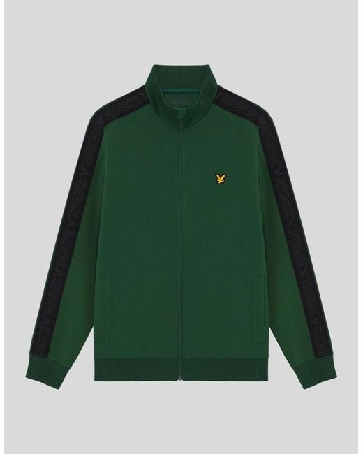 Lyle & Scott Green Padel Taped Track Jacket for men