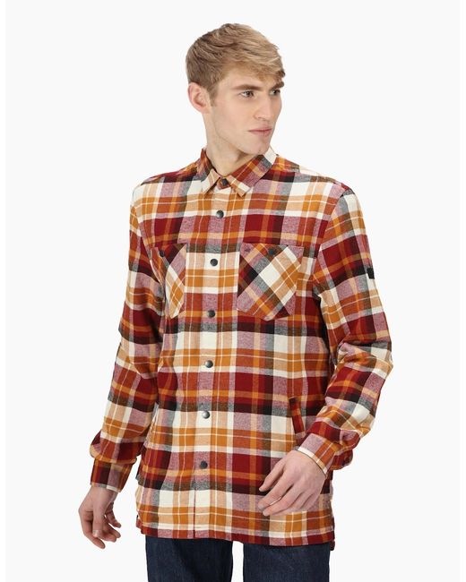 Regatta Red Thamos Checked Long-Sleeved Shirt for men