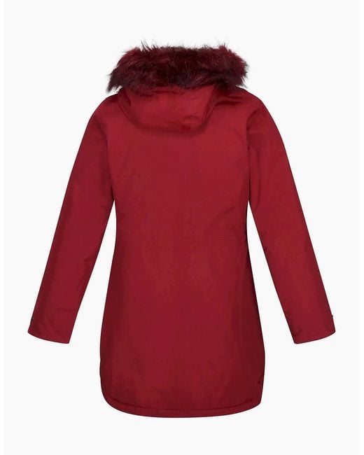 Regatta Red Ladies Sabinka Faux Fur Trim Parka