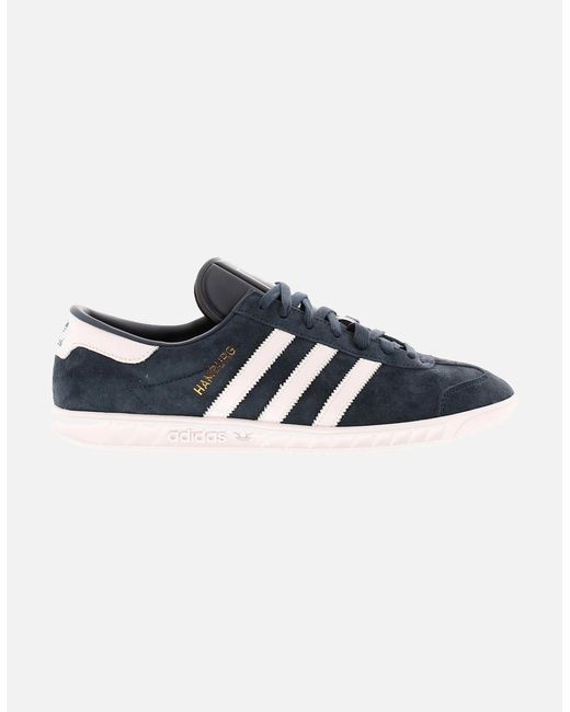 Adidas Originals Blue Trainers Hamburg Leather Lace Up Uk Size for men