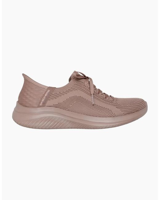 Skechers Brown Ultra Flex 3.0 Pure Color Textile Dark Taupe Trainers