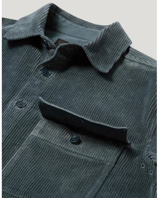 Belstaff Green Ravine Corduroy Shirt Petrol for men