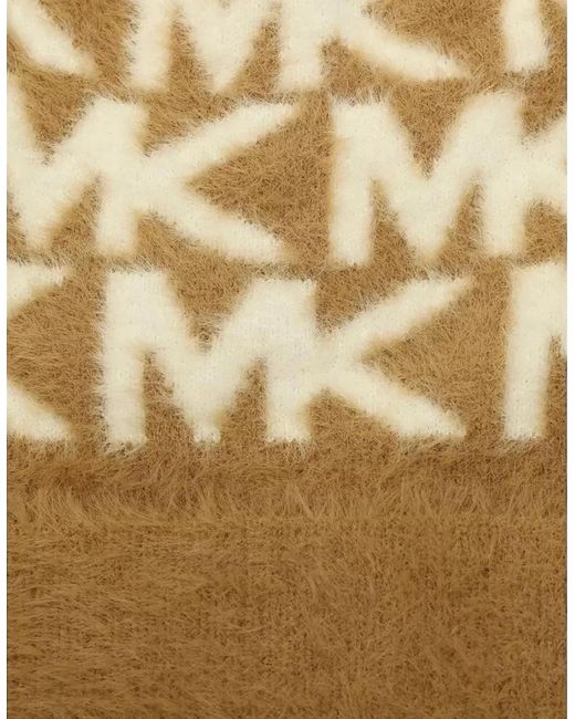 Michael Kors Metallic Feather Camel Cream Beanie